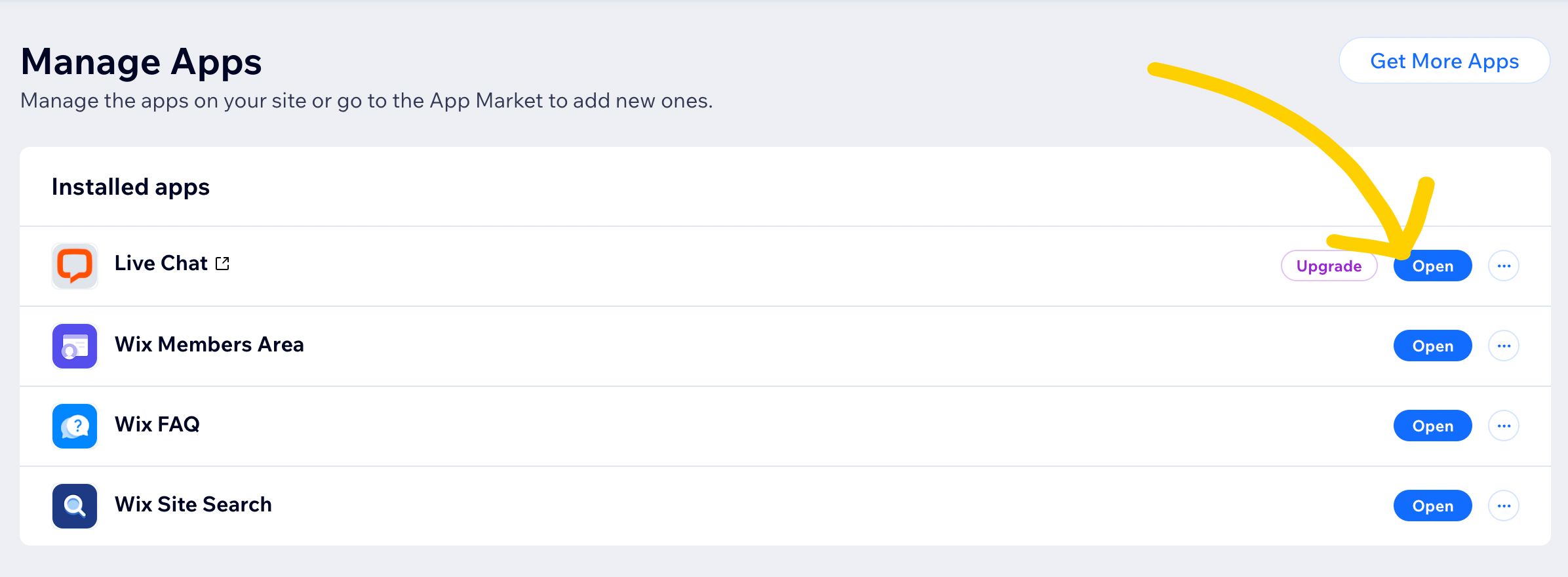 Manage Apps Open