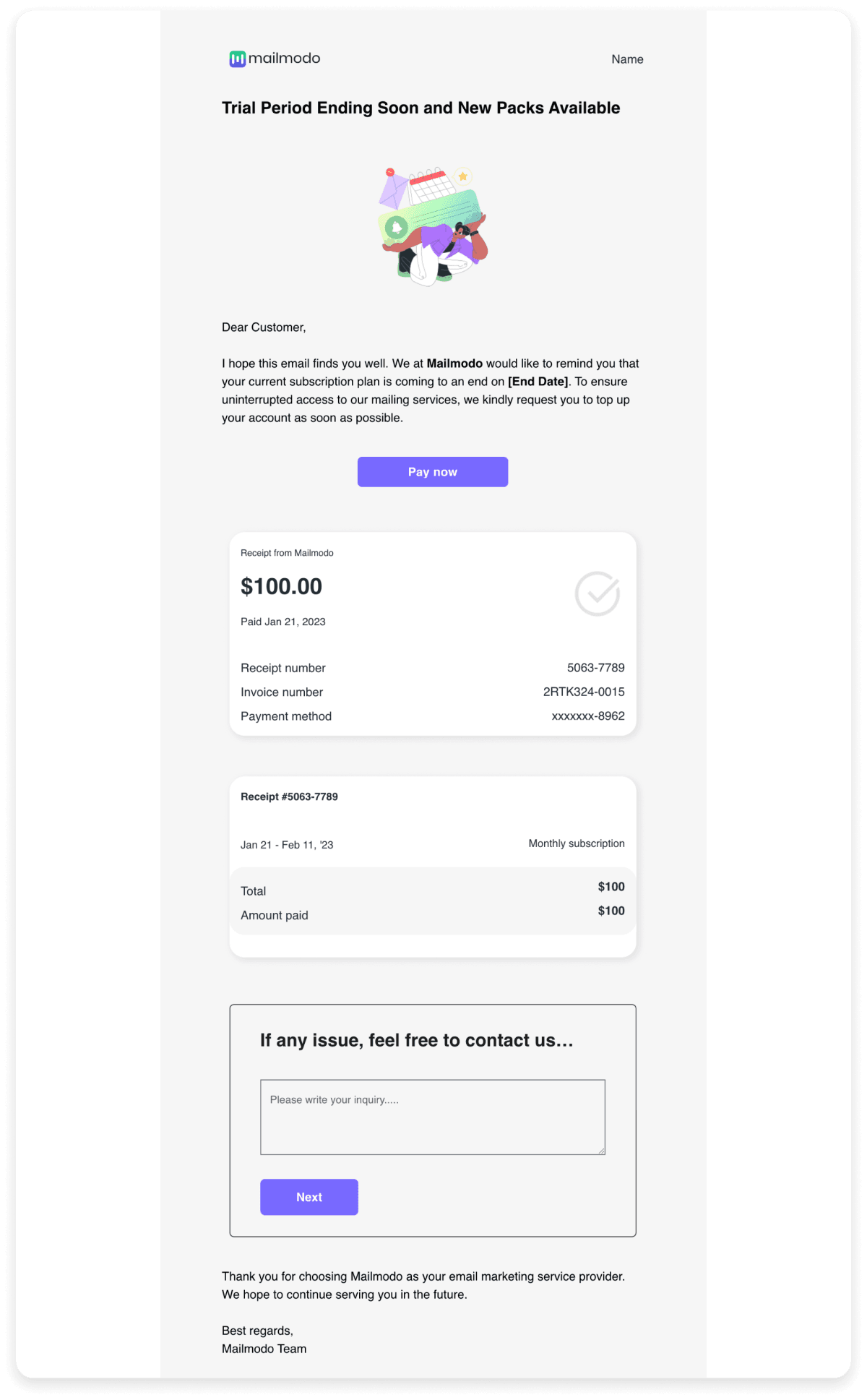 https://res.cloudinary.com/mailmodo/image/upload/f_auto,q_100/v1719589237/strapi/Payment_reminders_email_template_f6f9e273ac.png An image showing payment reminders